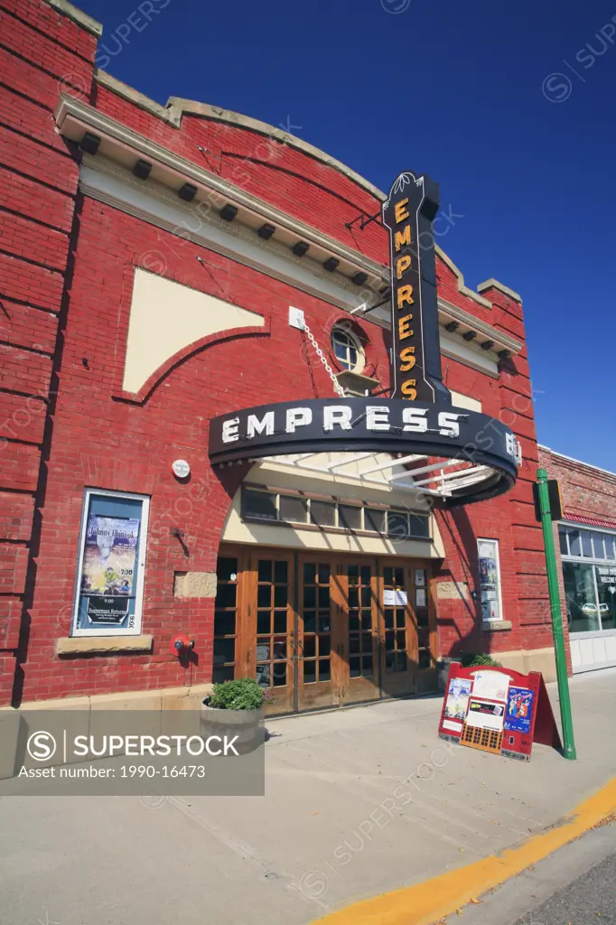 The historic Empress Theatre, Alberta´s oldest theatre, in Fort McLeod, Alberta, Canada
