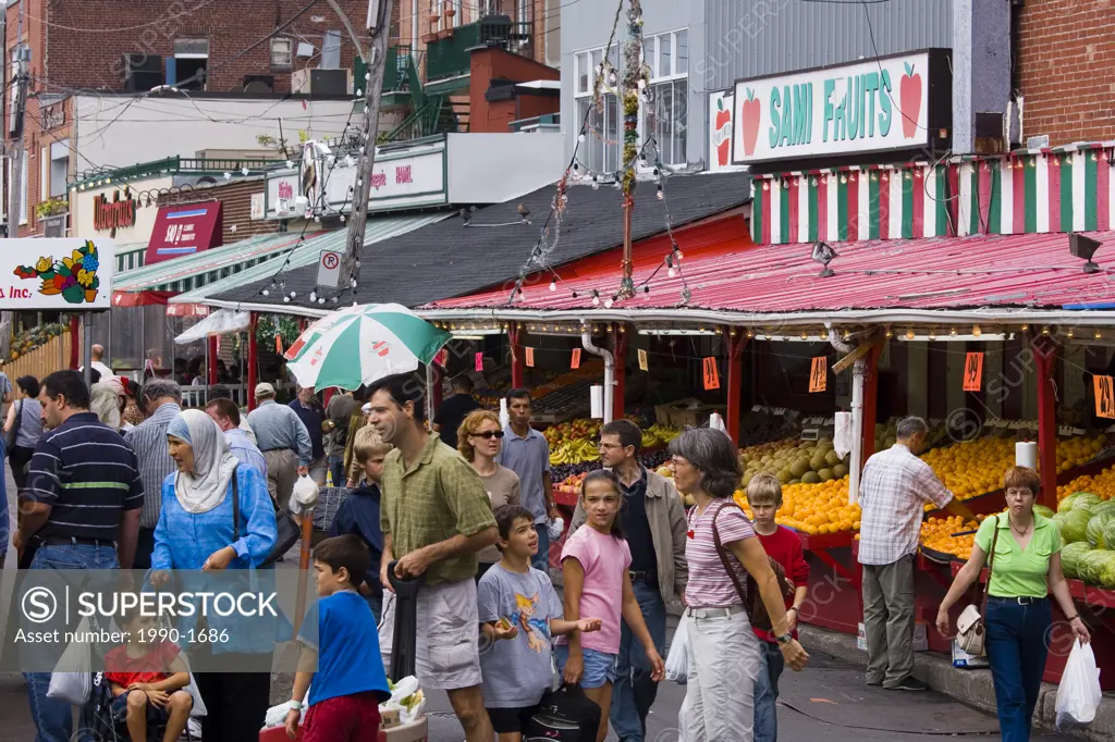 Jean Talon Market, one of Montreal´s most popular markets, with array of fresh produce and food, Montreal, Quebec, Canada