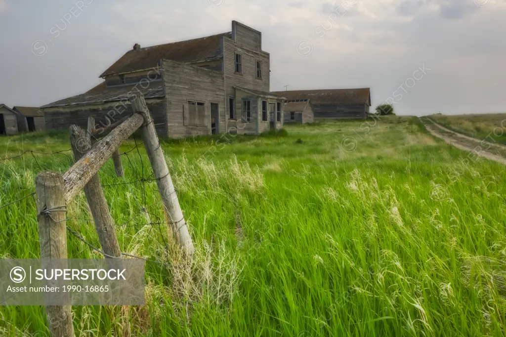 Abandoned farm town, Bents, Saskatchewan, Canada