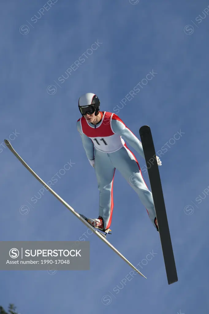 Ski jumper in Whistler, British Columbia, Canada