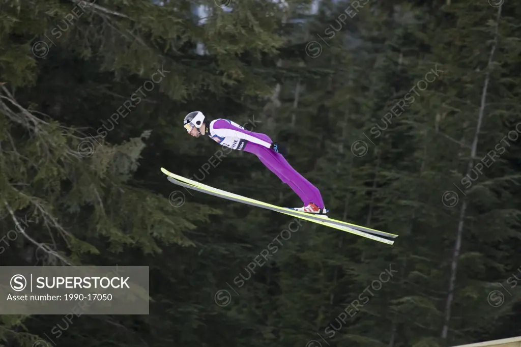 Ski jumper in Whistler, British Columbia, Canada