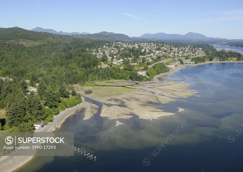 Aerial photograph of Saltair, Vancouver Island, British Columbia, Canada.