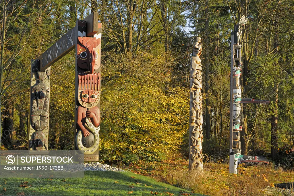 2008, New permanent artwork in Stanley Park, by Coast Salish artist Susan Point, Entitled People Amongst the People, the work consists of three 15_ to...