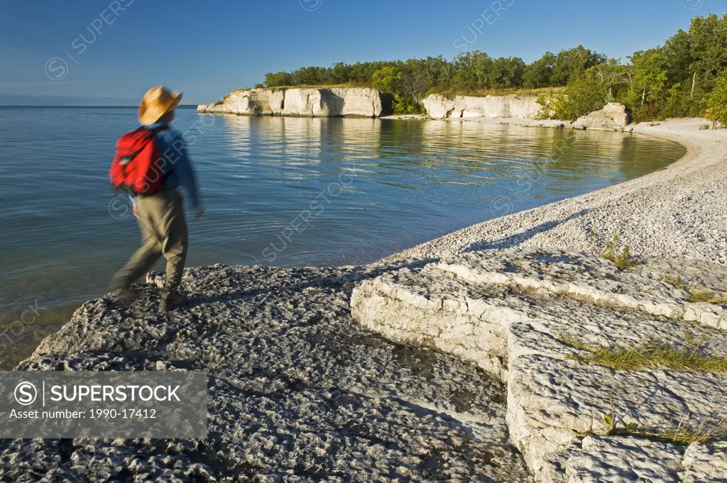 limestone cliffs, Steep Rock, along Lake Manitoba, Manitoba, Canada