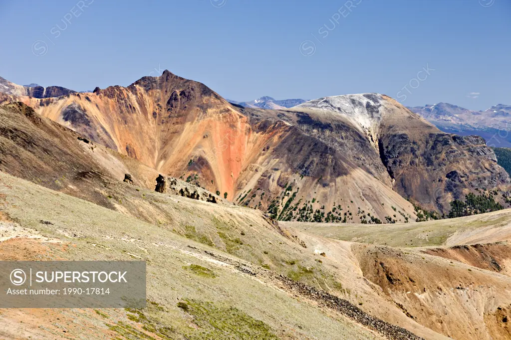 Volcanic landscape in the Rainbow Mountains of Tweedsmuir Park British Columbia Canada