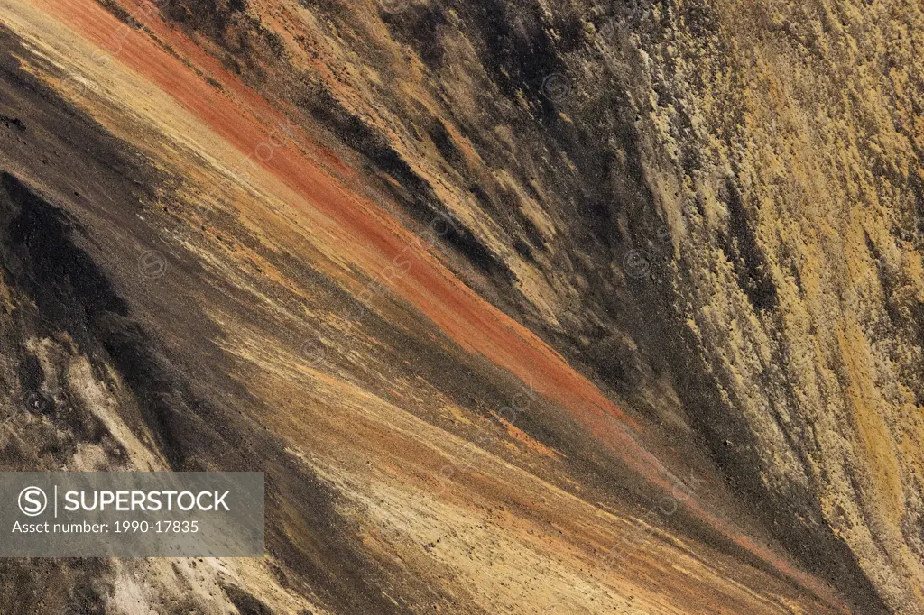 Dormant volcanic landscape in the Rainbow Mountains of British Columbia Canada