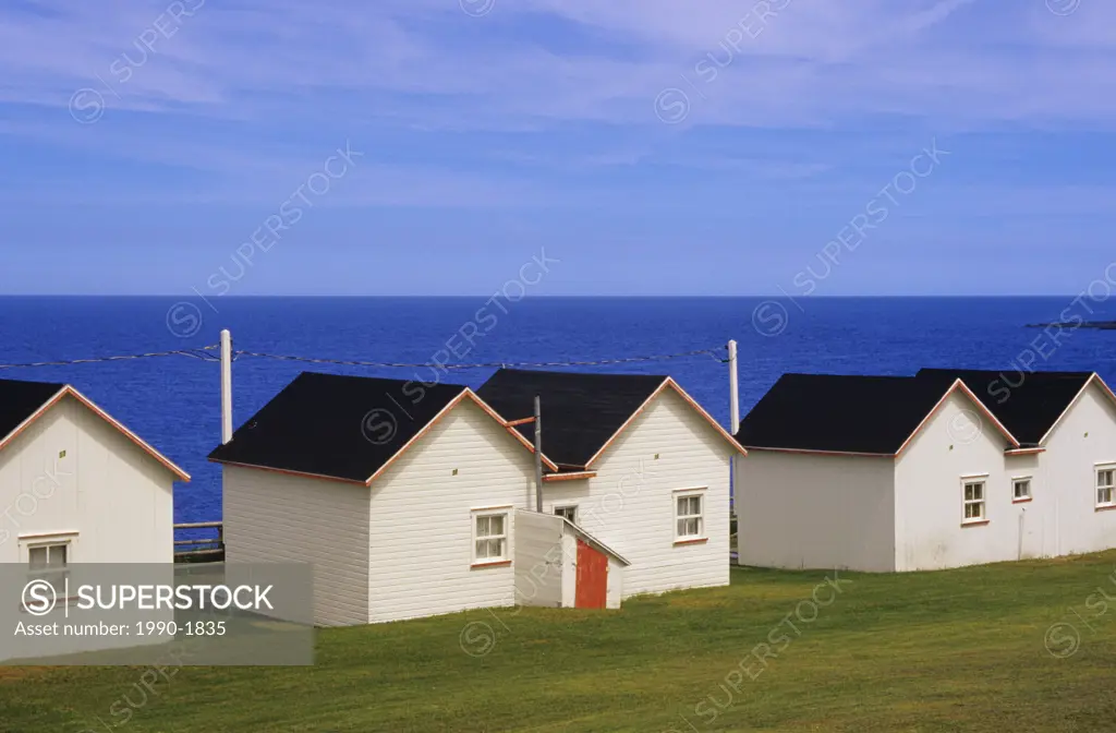 Tourists huts on Gulf of Saint Lawrence, Madeleine-Centre, Quebec, Canada