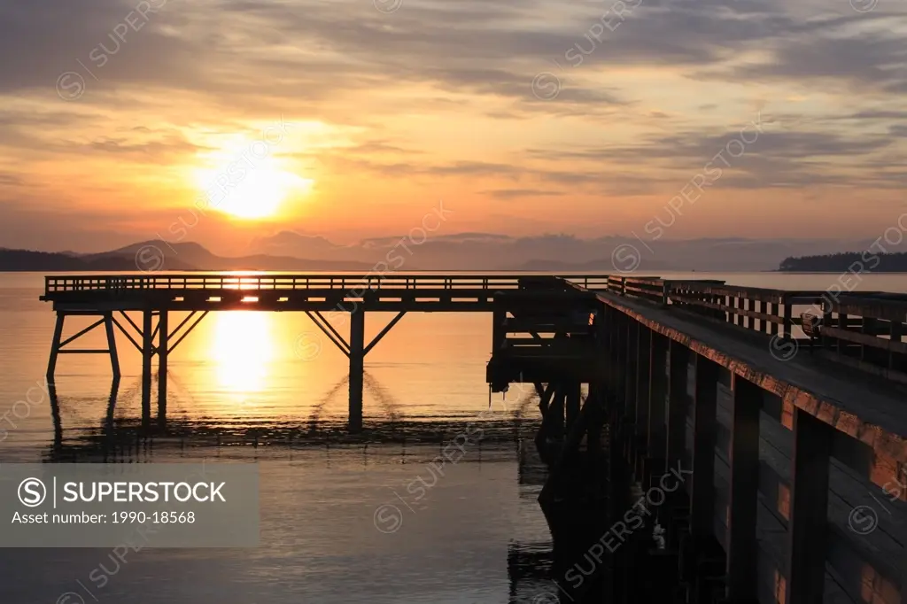 Fishing pier at dawn, Sidney, British Columbia