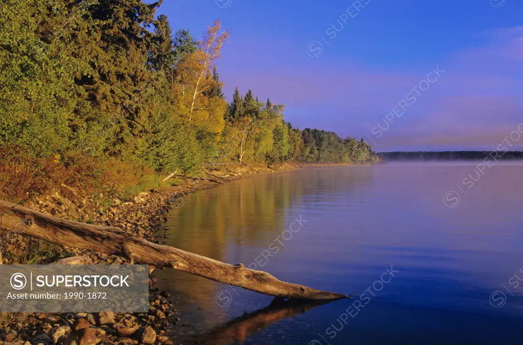 Waskesiu Lake at sunrise, Prince Albert National Park, Saskatchewan, Canada