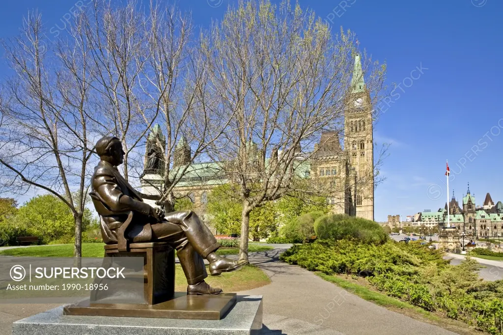 Statue of Lester B Pearson, Parliament Hill, Ottawa, Ontario, Canada