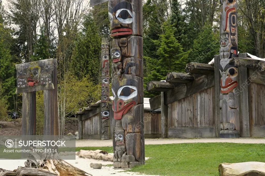 Haida long house and totem poles, Museum of Anthropology, Vancouver, British Columbia, Canada