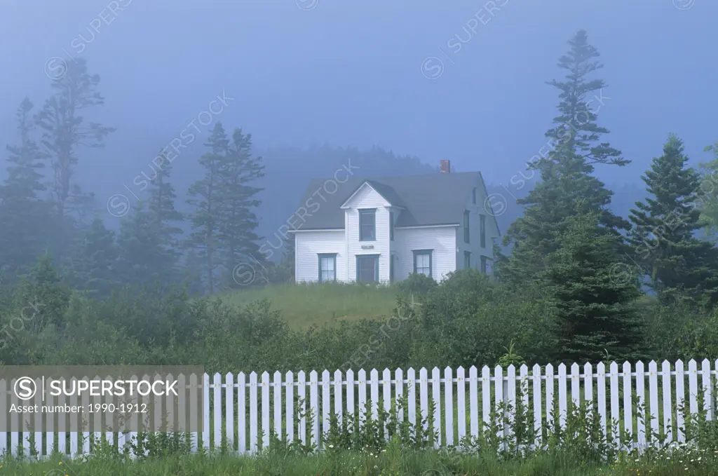 House in fog, Advocate Harbour, Nova Scotia, Canada