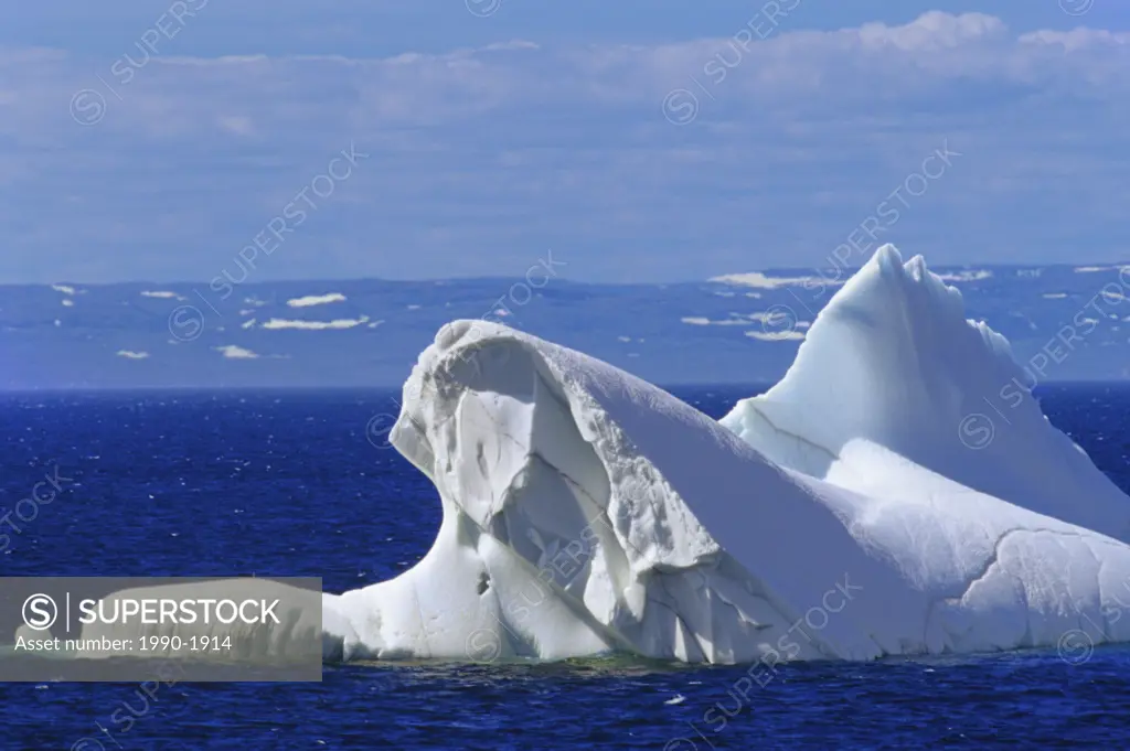 Iceberg in Strait of Belle Isle near Eddies Cove, Newfoundland, Canada