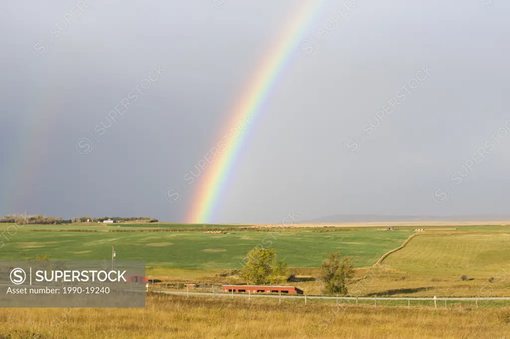Rainbow over Ranchland, Alberta, Canada