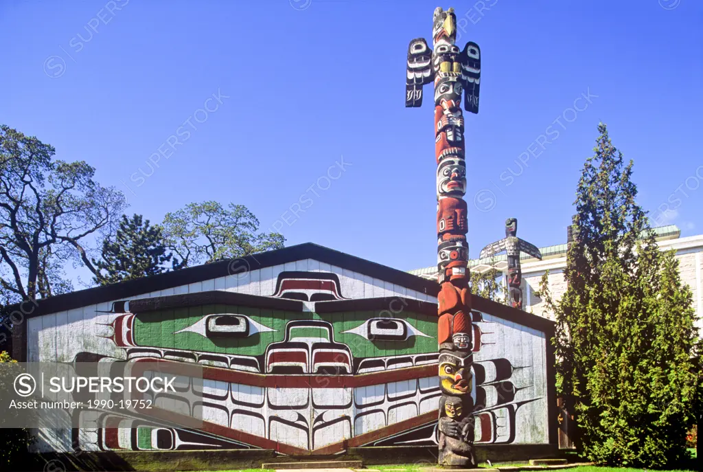 Totem poles, Thunderbird Park, Victoria, British Columbia, Canada