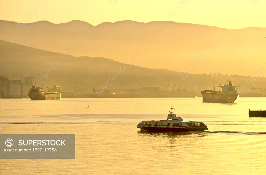 North Vancouver ferry and container port. Vancouver, British Columbia, Canada