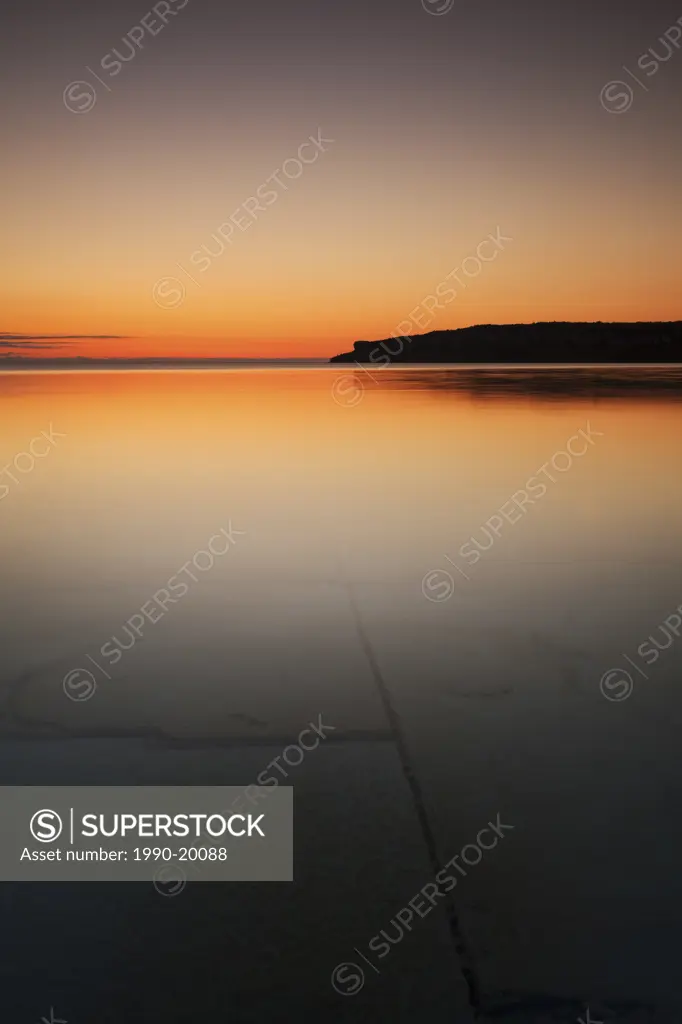 Twilight at Lion´s Head in Georgian Bay on the Bruce Peninsula, Ontario