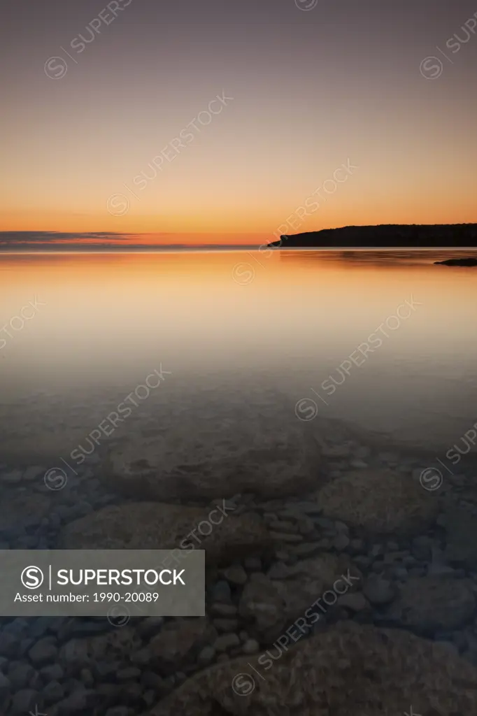 Twilight at Lion´s Head in Georgian Bay on the Bruce Peninsula, Ontario, Canada
