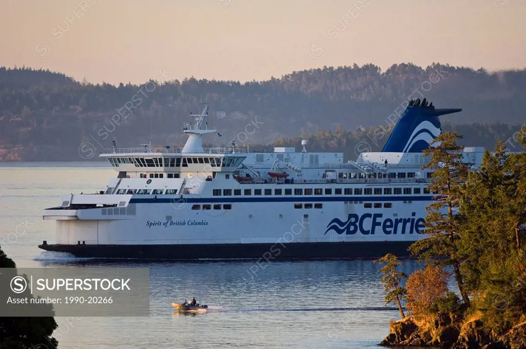 BC Ferry, Spirit of British Columbia approaching Swartz Bay near Victoria, British Columbia, Canada