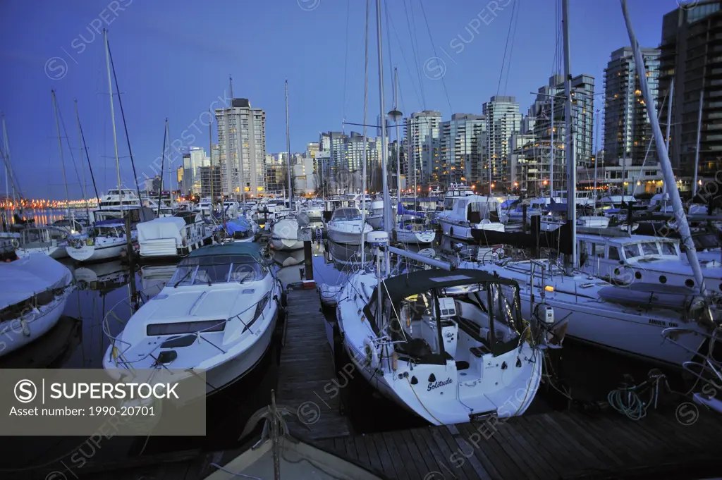 Harbour Cruises Marina and Coal Harbour condominiums, Vancouver, British Columbia, Canada