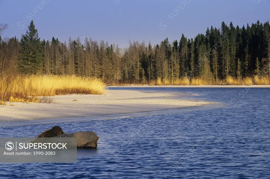 River in winter, Whiteshell Provincial Park, Manitoba, Canada