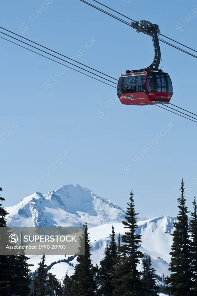 Whistler Blackcomb´s world recording breaking gondola joins Whistler and Blaclcomb mountains spanning 4.4_kilometres and 436 metres off the valley flo...