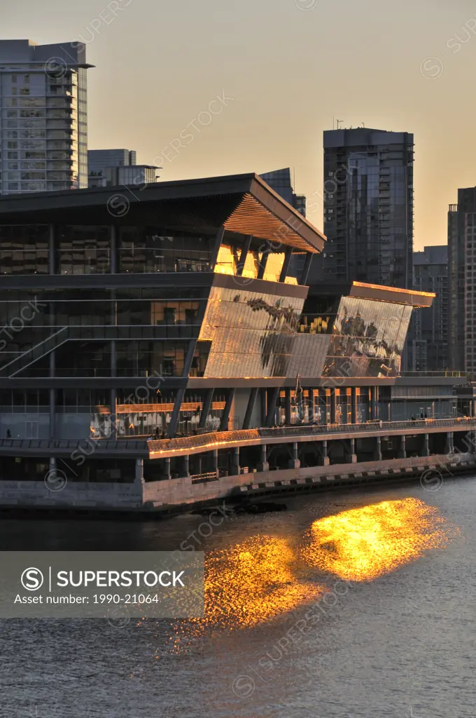 The Vancouver Convention Centre at sunset, Vancouver, British Columbia, Canada