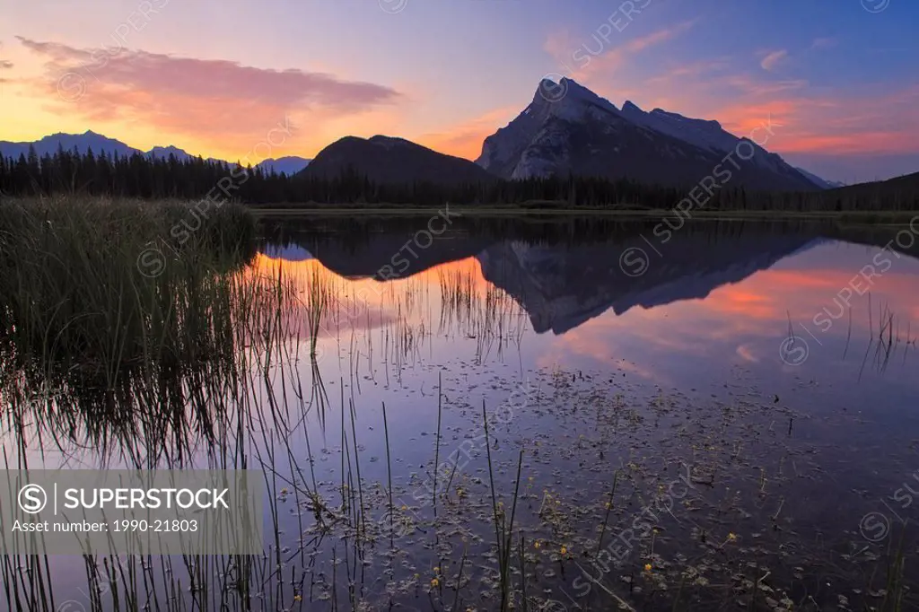 Mount Rundle from First Vermilion Lake, Alberta, Canada
