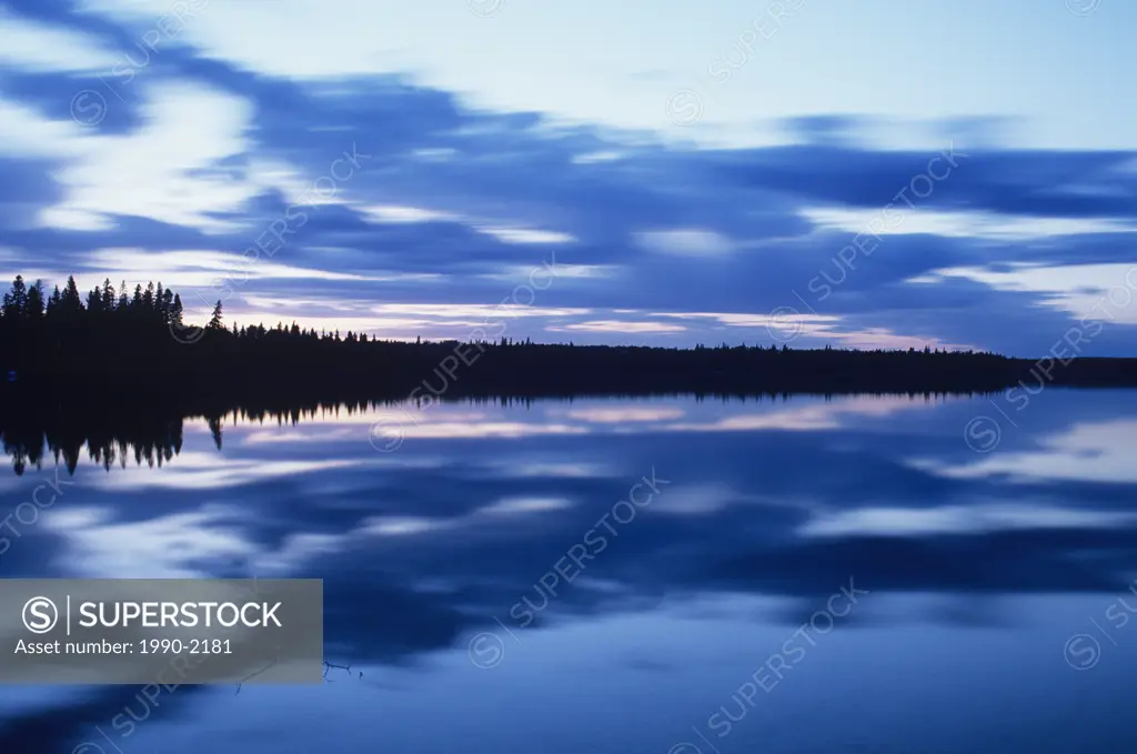 Child´s Lake at dusk, Duck Mountain Provincial Park, Manitoba, Canada