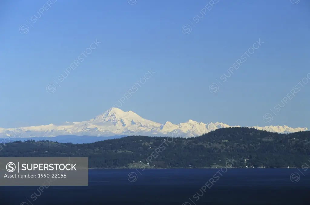 View of Mt  Baker from Mt  Douglas, Vancouver Island, British Columbia, Canada