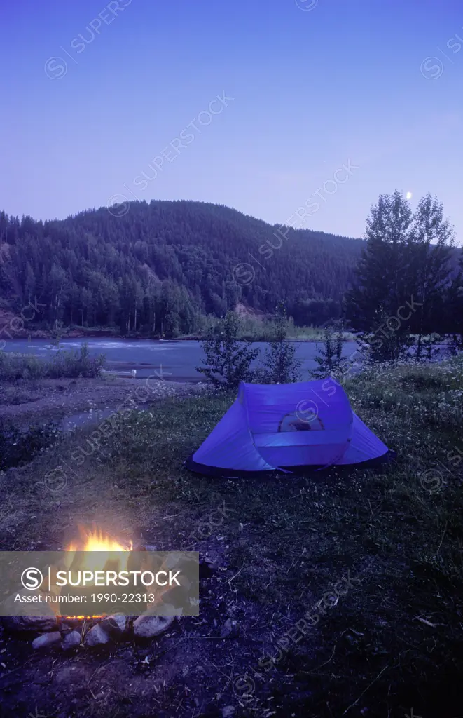 camping at abandonded gold town, Cariboo Region, Quesnelle Forks, British Columbia, Canada