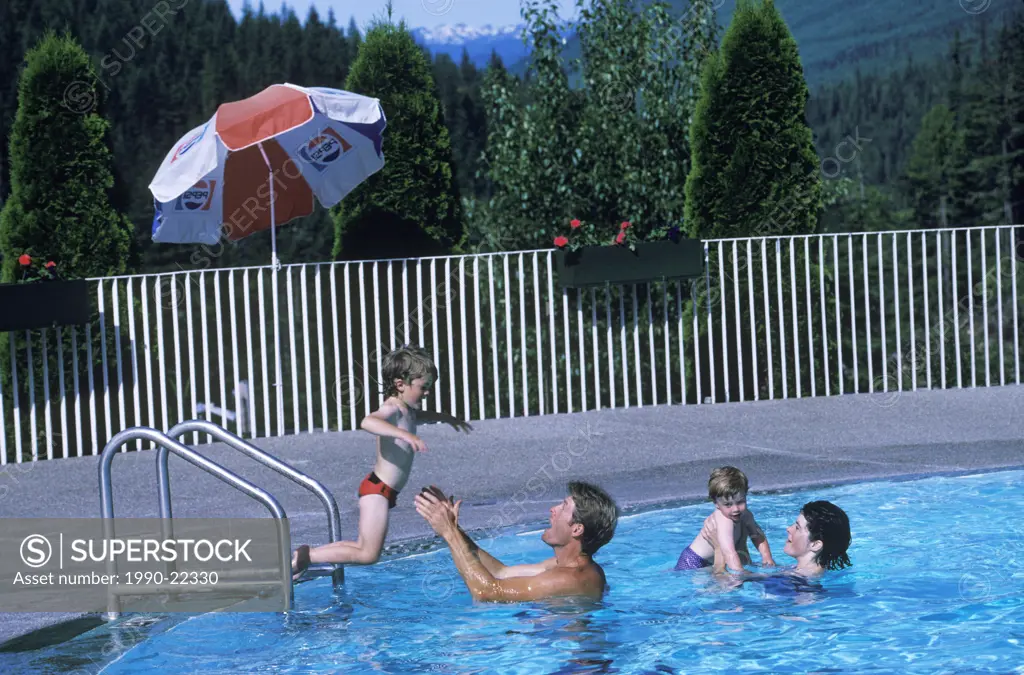 Nakusp Hot Springs with young family, British Columbia, Canada