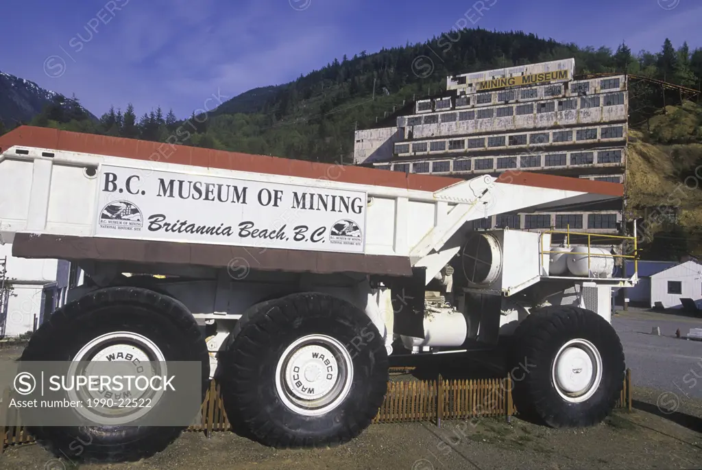 BC Mining Museum, Brittania Beach on Highway 99, giant mining truck, British Columbia, Canada