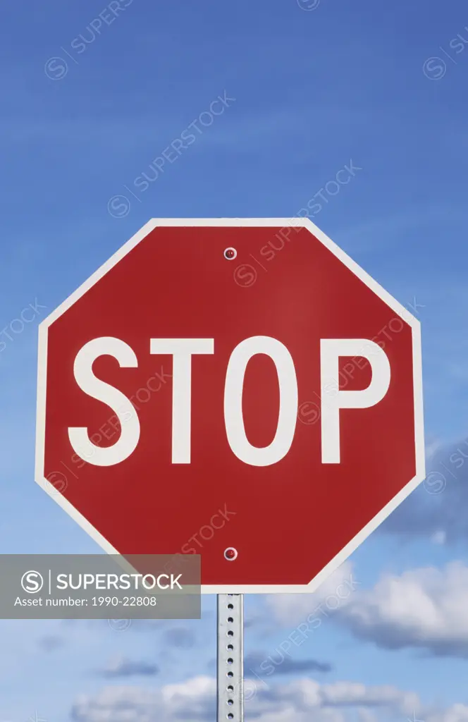 Stop road sign, British Columbia, Canada