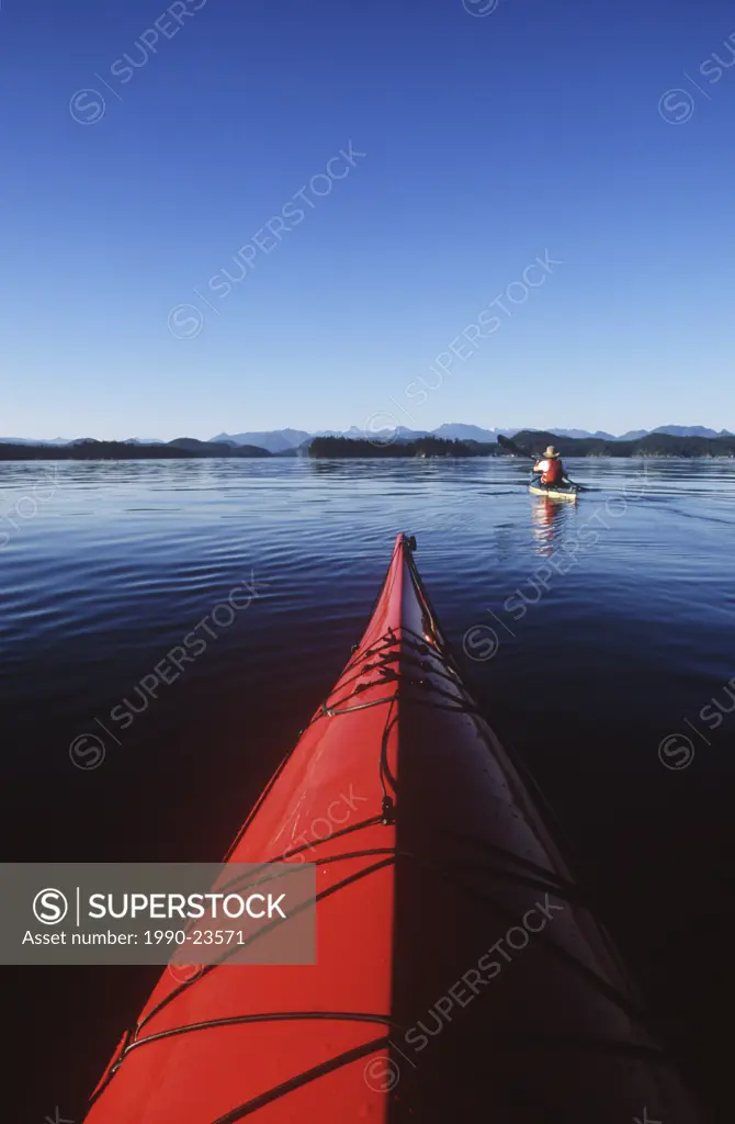 ocean kayaking from Rebecca Spit, Quadra Island, Vancouver Island, British Columbia, Canada