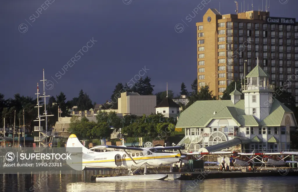 Nanaimo Harbour with commercial float planes, Vancouver Island, British Columbia, Canada
