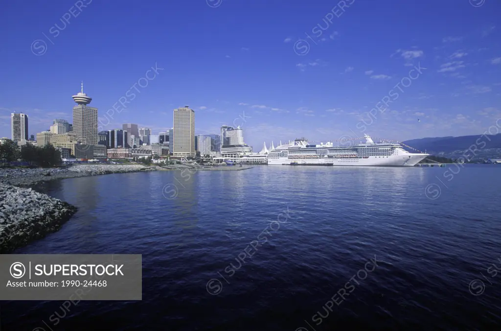View of Canada Place with Cruise Ship, Vancouver, British Columbia, Canada