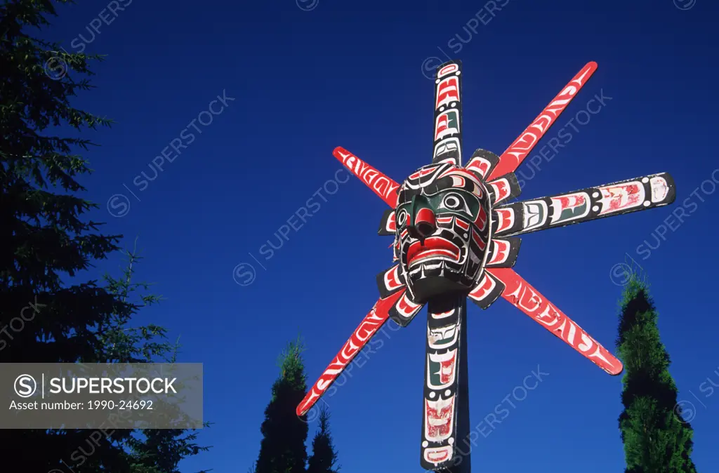 north - sun mask, Vancouver Island, British Columbia, Canada