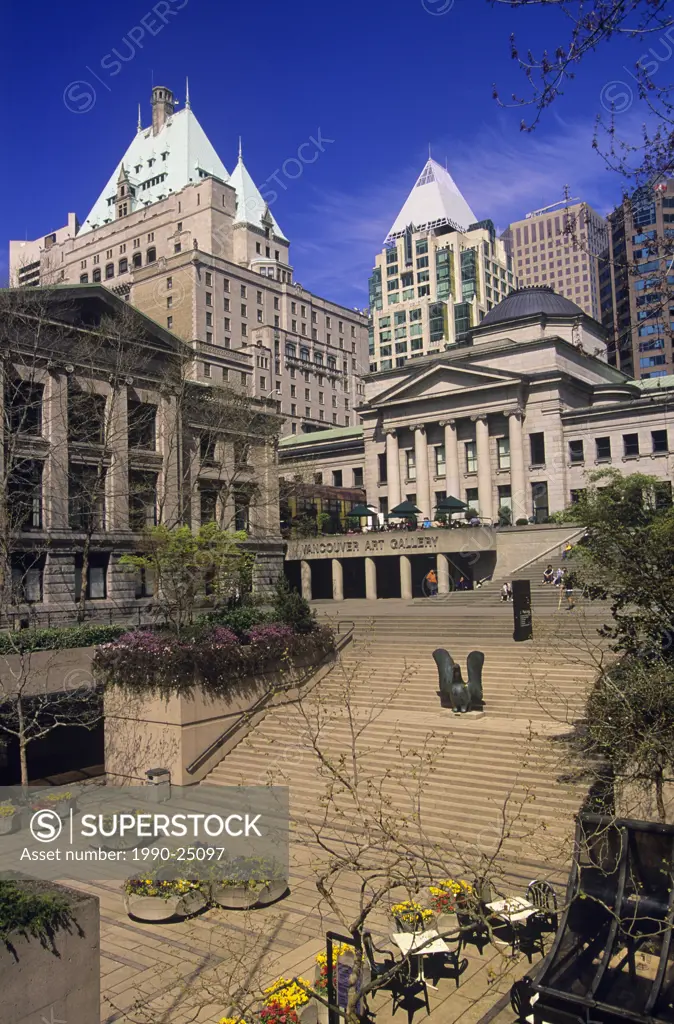 view from law courts to Georgia Hotel and Art Gallery, Vancouver, British Columbia, Canada