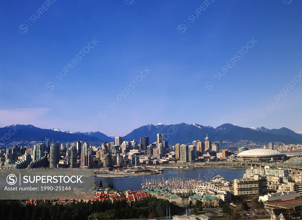 View of false creek and downtown, Vancouver, British Columbia, Canada
