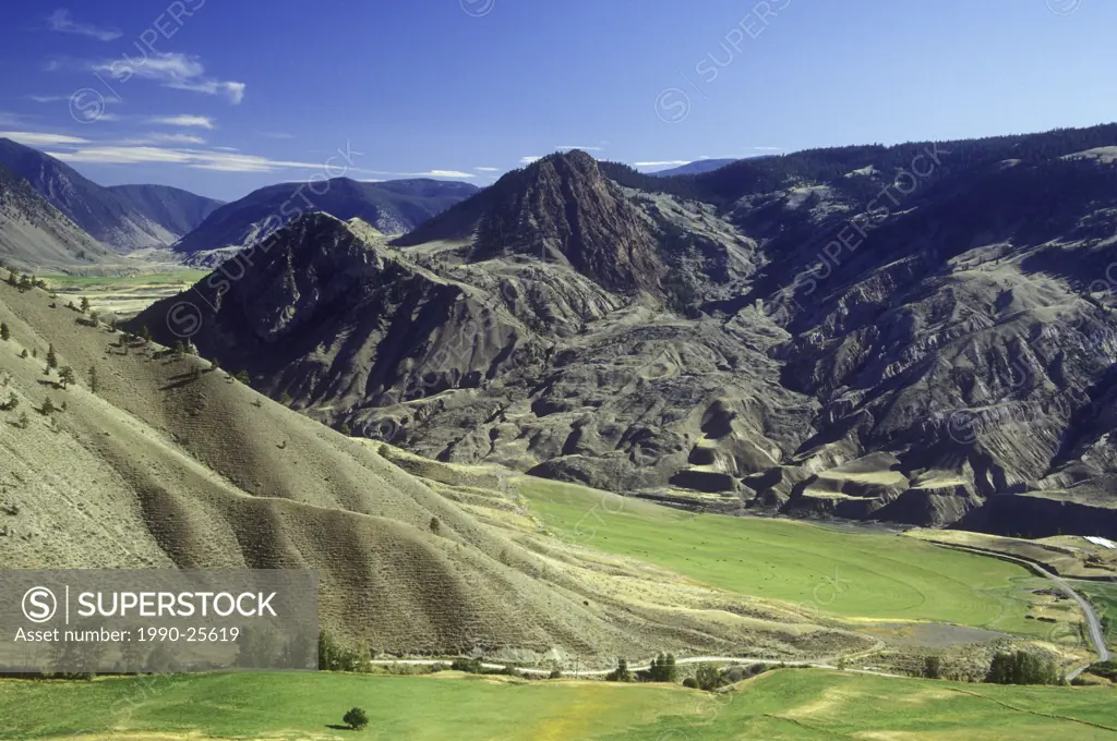 Ranchland above Fraser River, British Columbia, Canada