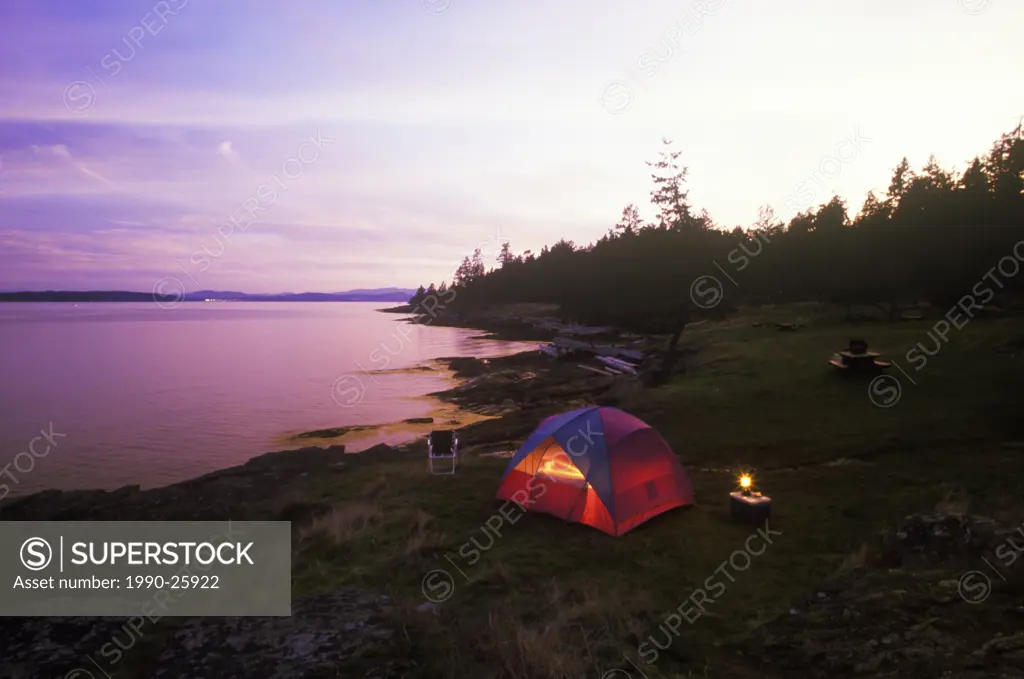 Camping at Ruckle Point on Salt Spring Island, British Columbia, Canada