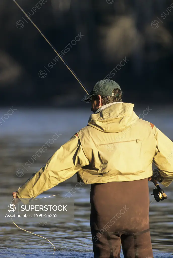 Flyfisherman, Bulkley river, British Columbia, Canada