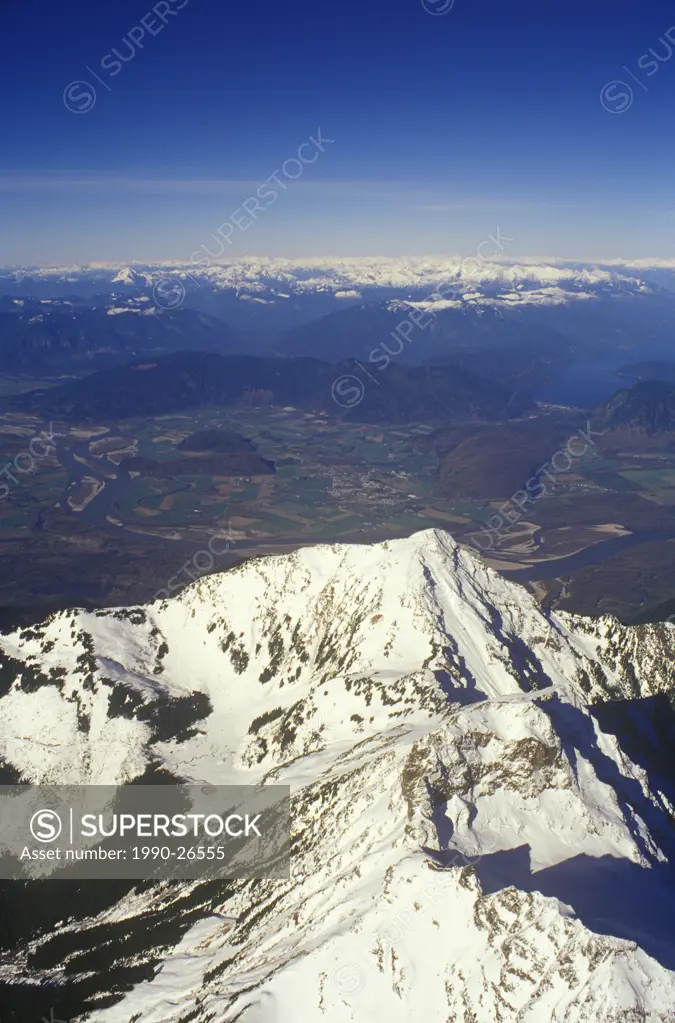 Aerial of Cheam Peak Chilliwack, British Columbia, Canada