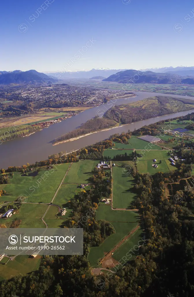 Aerial of Mission, Fraser Valley, British Columbia, Canada