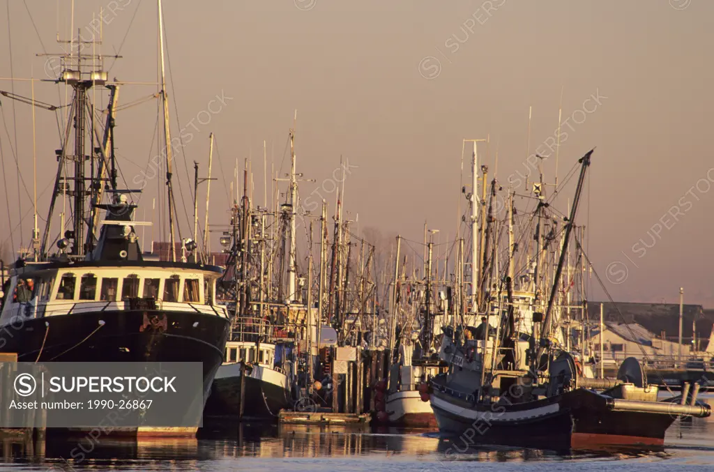 Commercial fishing boats, Steveston docks, British Columbia, Canada