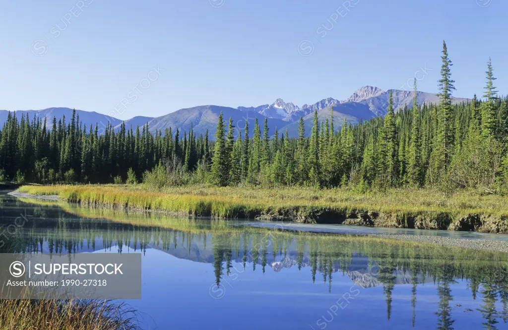 Northern Rockies at sunset off the Alaska Highway, Muskwa Kechika Wilderness, Northern British Columbia, Canada