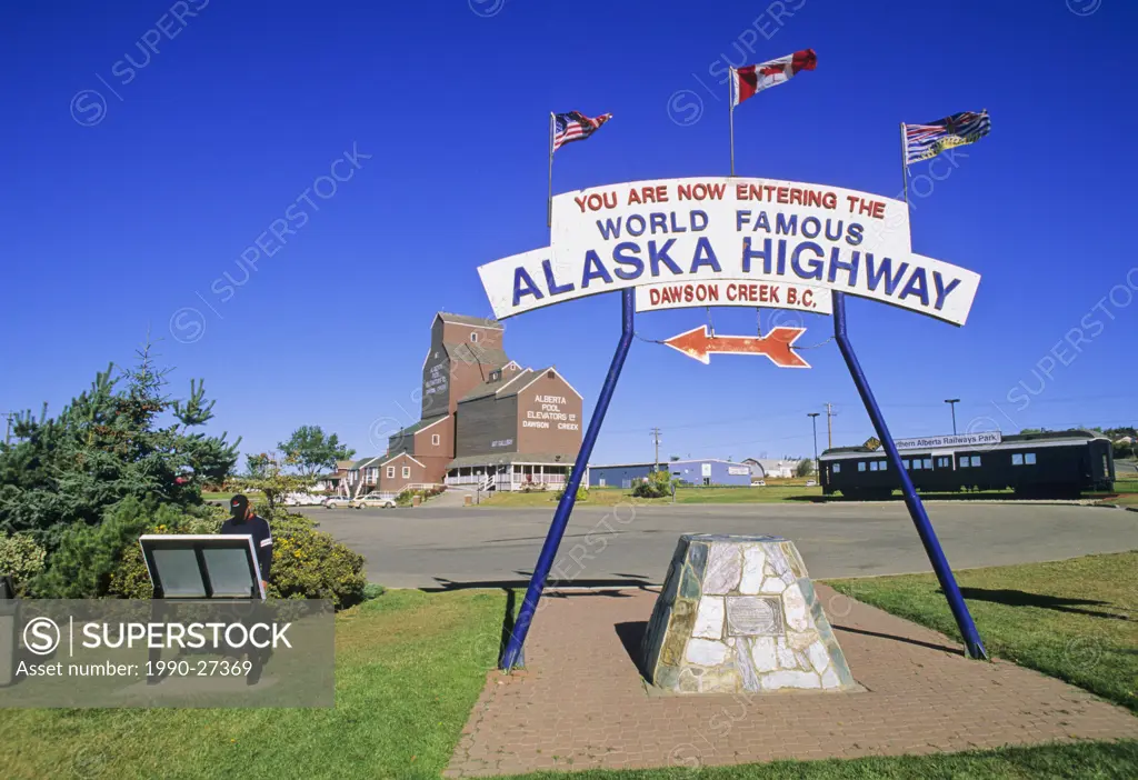Mile Zero of the famed Alaska Highway, Dawson Creek, northern British Columbia, Canada
