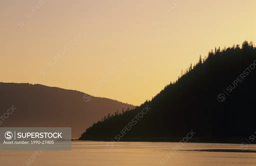 Sunset along South Moresby Island, Queen Charlotte Islands, British Columbia, Canada