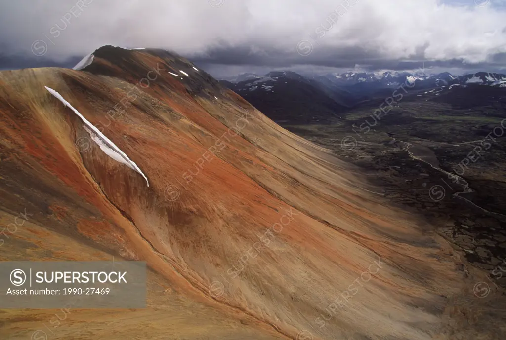 Aerial of the the Spectrum Range, Mount Edziza Provincial Park, British Columbia, Canada